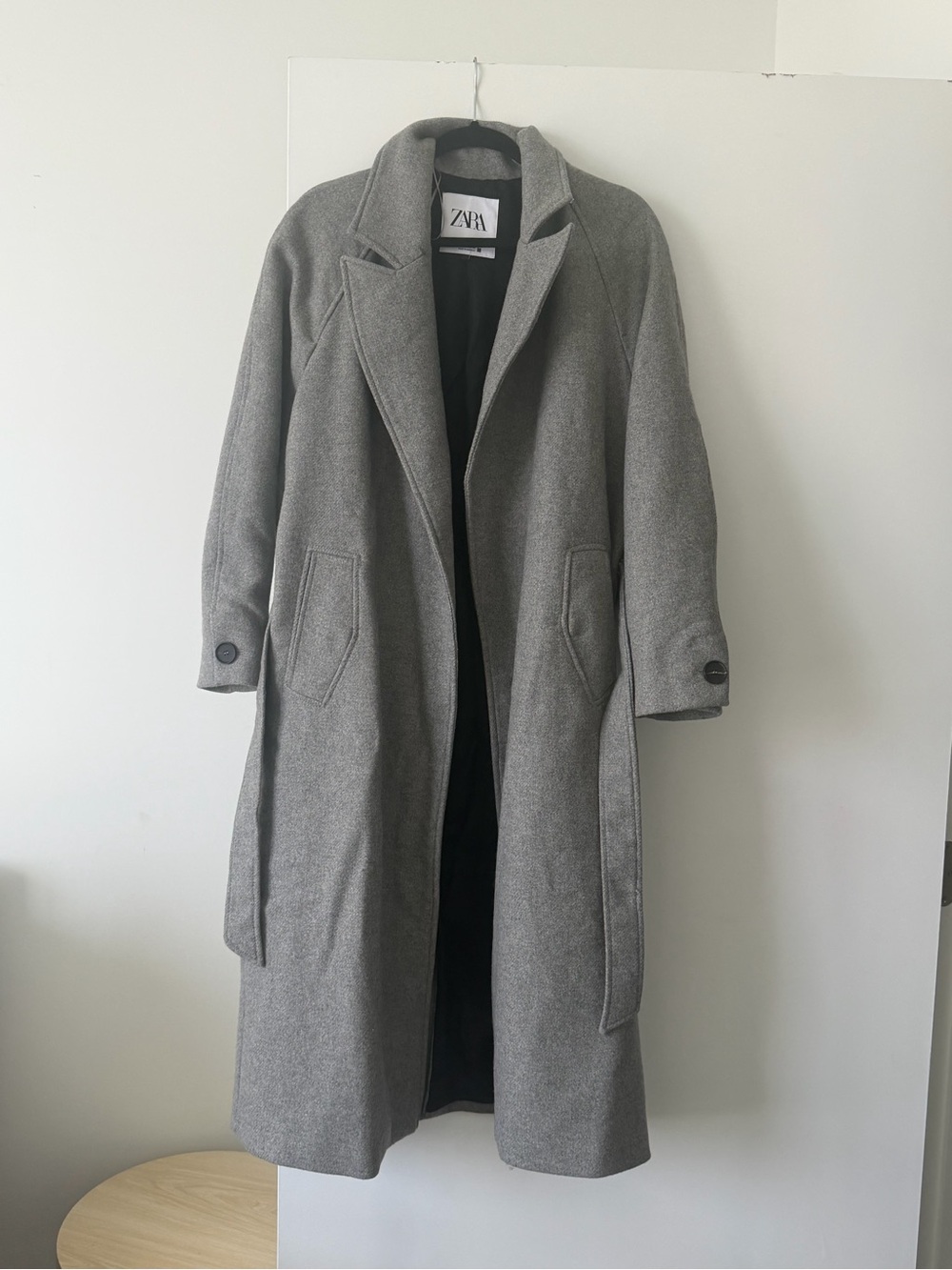 Zara Light Gray Long Trench Coat